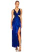 view 5 of 5 Silvina Wrap Cut Out Gown in Sapphire