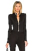 Cybill Rib Long Sleeve Bodysuit with Zip, view 1, click to view large image.