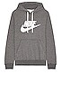 view 1 of 5 Club Graphic Pullover Hoodie in Charcoal Heather & White