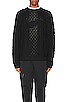 view 3 of 3 M NL CABLE KNIT SWEATER LS in Black