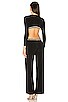 view 3 of 4 Stud Long Sleeve Cut Out Jumpsuit in Black