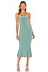 view 1 of 4 Strapless Fishtail Midi Dress in Vintage Mint