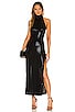 view 1 of 3 Halter Turtle Side Slit Gown in Black