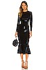 view 1 of 3 Long Sleeve Crew Fishtail Dress To Midcalf in Black