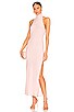 thumbnail image 2 of Norma Kamali X Halter Turtle Side Slit Gown In Blush... 2 of 13
