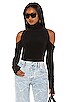 view 1 of 4 Open Shoulder Halter Top in Black