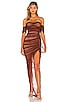 view 1 of 3 Dita Mesh Gown in Chocolate & Nude