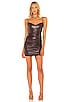 view 1 of 3 Rhea Faux Leather Mini Dress in Chocolate