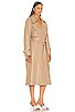 view 3 of 4 Amal Vegan Leather Trench Coat in Sandstone