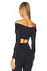 view 3 of 4 Good Vibrations Curve Contour Scoop Neck Top in Black