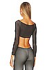 view 3 of 4 Good Vibrations Curve Contour Scoop Neck Top in Muse Brown