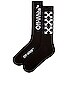 view 2 of 2 Arrow Mid Length Socks in Black & White