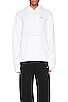 view 3 of 3 Wave Outline Diagonal Slim Hoodie in White & Black