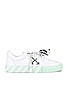 view 1 of 6 Low Vulcanized Eco Canvas Sneaker in White & Mint