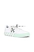 view 2 of 6 Low Vulcanized Eco Canvas Sneaker in White & Mint