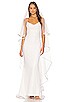 view 2 of 6 Kepler Satin Trim Veil in Ivory