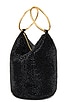 view 3 of 4 Ellie Crystal Mesh Ring Handle Bag in Black
