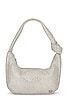 view 1 of 4 Jessica Soft Crystal Mesh Croissant Bag in Silver
