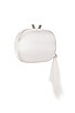 view 3 of 5 Jenna Feather Tassel Clutch in White & Silver