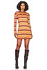 view 1 of 3 Kingston Bell Sleeve Mini Dress in Orange Multi