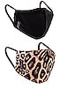 view 1 of 5 x REVOLVE 2 Pack Protective Face Masks in Leopard & Solid Black