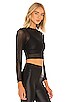 view 2 of 4 Sheer Lotus Crop Top in Black