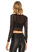 view 3 of 4 Sheer Lotus Crop Top in Black