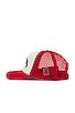 view 3 of 4 Curved Logo Mesh Cap in Red