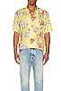 view 3 of 4 Hibiscus Bowling Shirt in Yellow & White