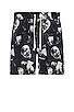 view 1 of 5 Skulls Print Swimshort in Black & White