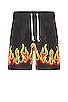 view 1 of 5 Burningflames Swimshort in Black & Red