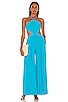 view 1 of 3 Halter Neck Cut Out Jumpsuit in Bright Turquoise