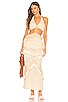 Fringe and Lace Sleeveless Cutout Maxi, view 1 of 3, click to view large image.