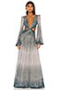 view 1 of 5 Ombre Lurex Cutout Maxi Dress in Cyan