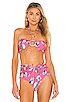 view 1 of 5 Pandola Bandeau Bikini Top in Hot Pink