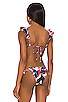 view 3 of 4 Protea Ruffle String Bikini Top in Poppy