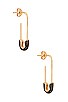 view 1 of 3 Safety Pin Earrings in Gold & Brown
