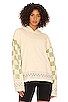 view 1 of 4 Blusa com capuz e manga xadrez in Cream