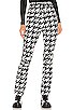 view 1 of 4 Aurora High Waist Flare Pant in Black & Snow White Houndstooth
