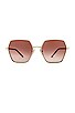 view 1 of 3 LUNETTES DE SOLEIL RECTANGLE in Pale Gold, Dark Havana, & Brown Gradient