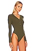 view 3 of 5 Grayson Long Sleeve Henley Bodysuit in Olive