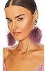 view 3 of 3 Pom Earrings in Purple & Mauve