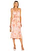 view 1 of 3 SIENNA 미디 원피스 in Apricot Cloudwash Tie Dye