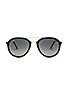 view 1 of 3 LUNETTES DE SOLEIL DOUBLE BRIDGE AVIATOR in Black & Grey Gradiant