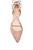 view 4 of 5 x For Love & Lemons Paloma Flat in Blush Suede