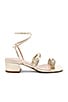 Rialto Women’s Raye Heeled Sandal – 2.5” Ankle Strap & Embellished Toe