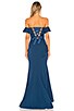 view 3 of 3 Aegean Off Shoulder Gown in Blue