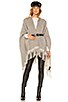 view 1 of 3 Striped Poncho in Grey Multi