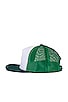 view 3 of 4 R Trucker Hat in Hunter Green & White