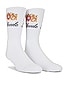 view 1 of 4 Crest Logo Sock in White, Tan, & Red
